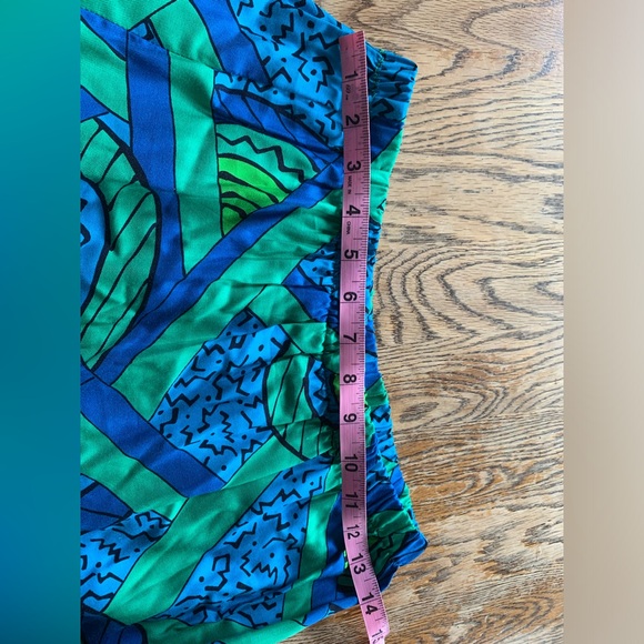 Vtg 80s Private Club Top Skirt Set Multicolor Lg Green Blue Turquoise Retro - Picture 7 of 15
